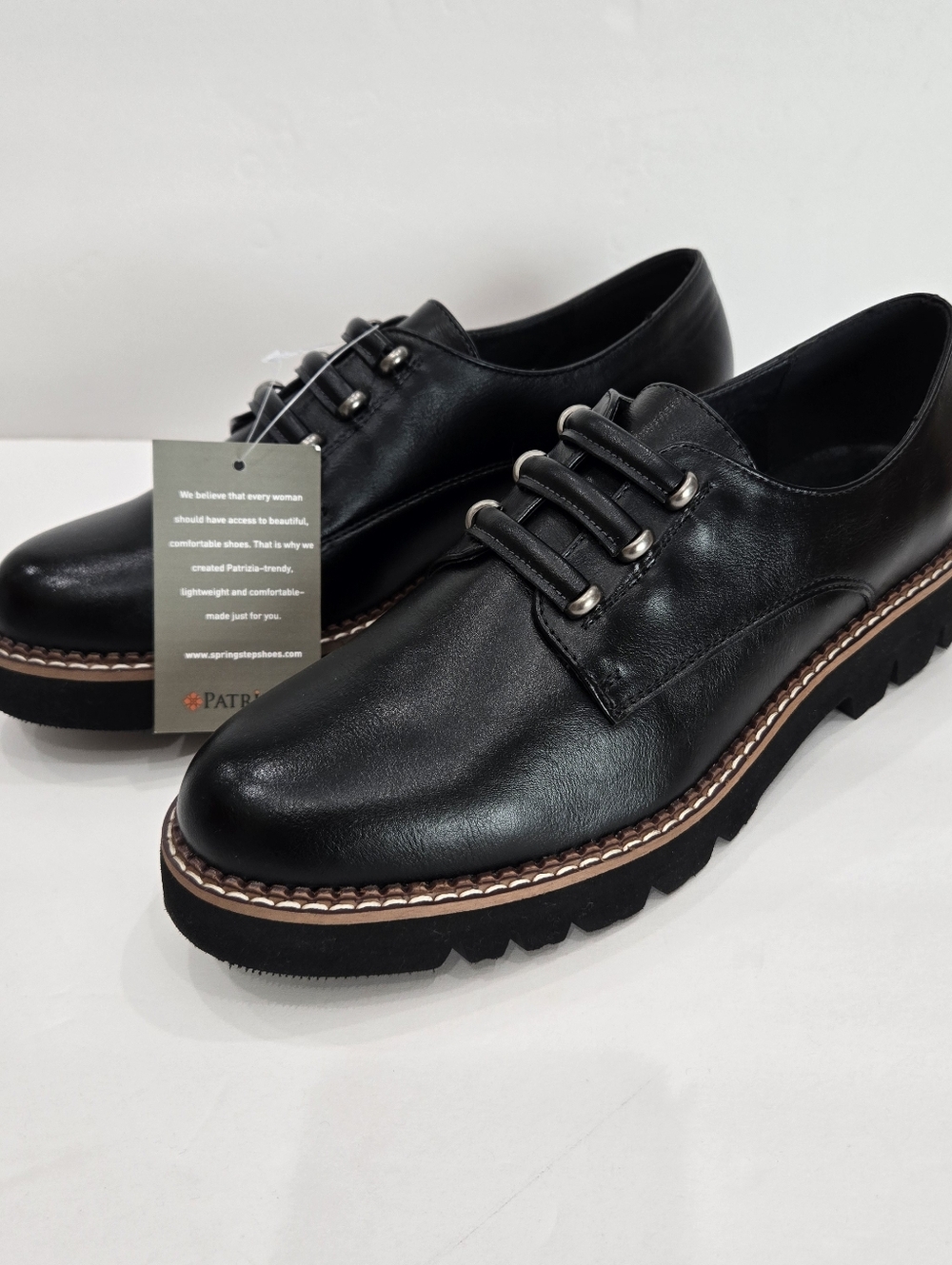 Patrizia Oxford Shoes Black Loafers Womens Sz 42